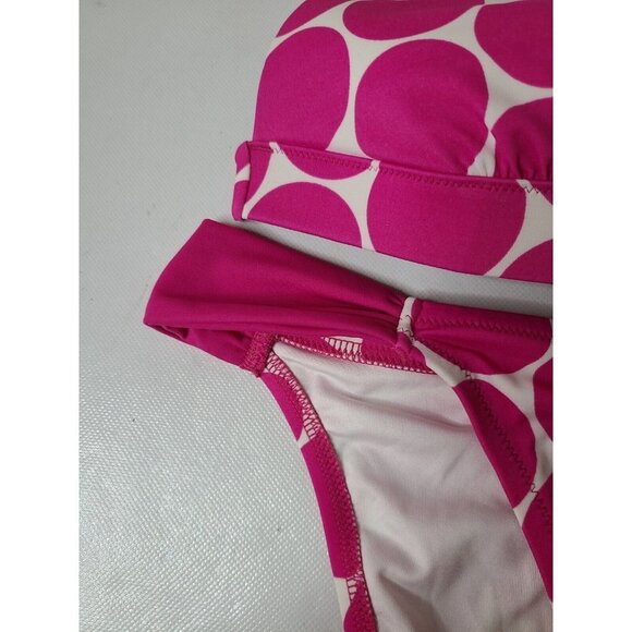 Victorias Secret Womens Swimsuit Bikini Large Bra Small Bottom Pink Polka Dot - Picture 2 of 7